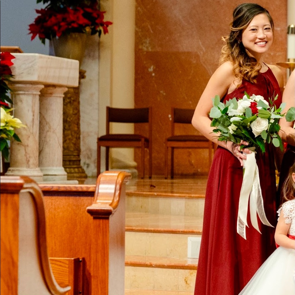 Azazie Bonnie Dress Cabernet size 0